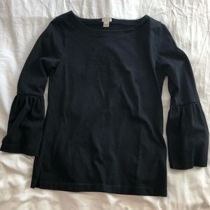Bell-Sleeved Black J.Crew Factory Top